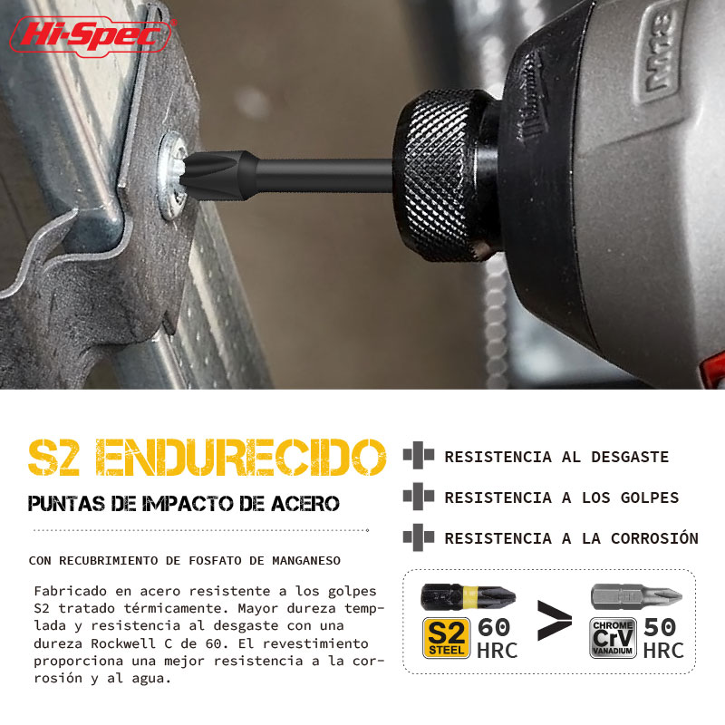Hi-Spec Juego de puntas de destornillador S2 de 44 uds, herramientas el&eacute;ctricas, kit de reparaci&oacute;n electrodom&eacute;sticos