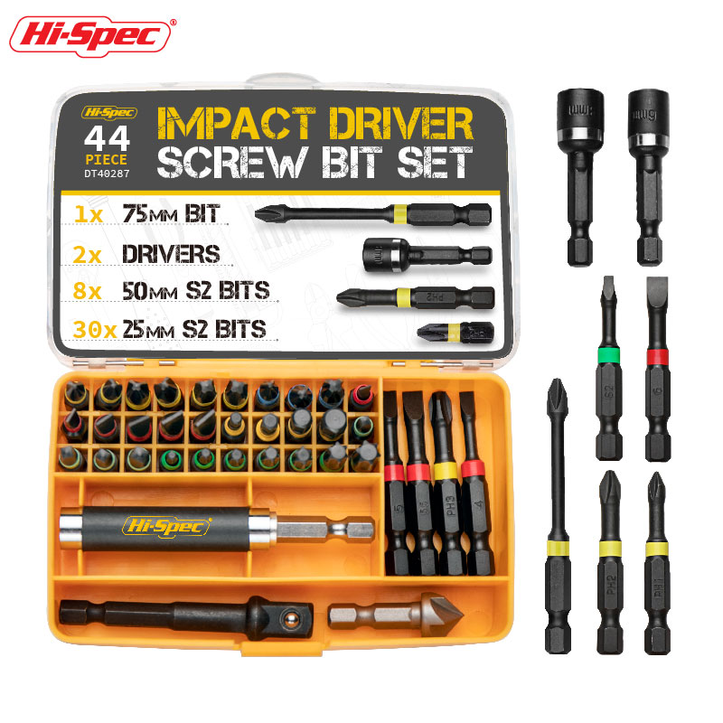 Hi-Spec Juego de puntas de destornillador S2 de 44 uds, herramientas el&eacute;ctricas, kit de reparaci&oacute;n electrodom&eacute;sticos
