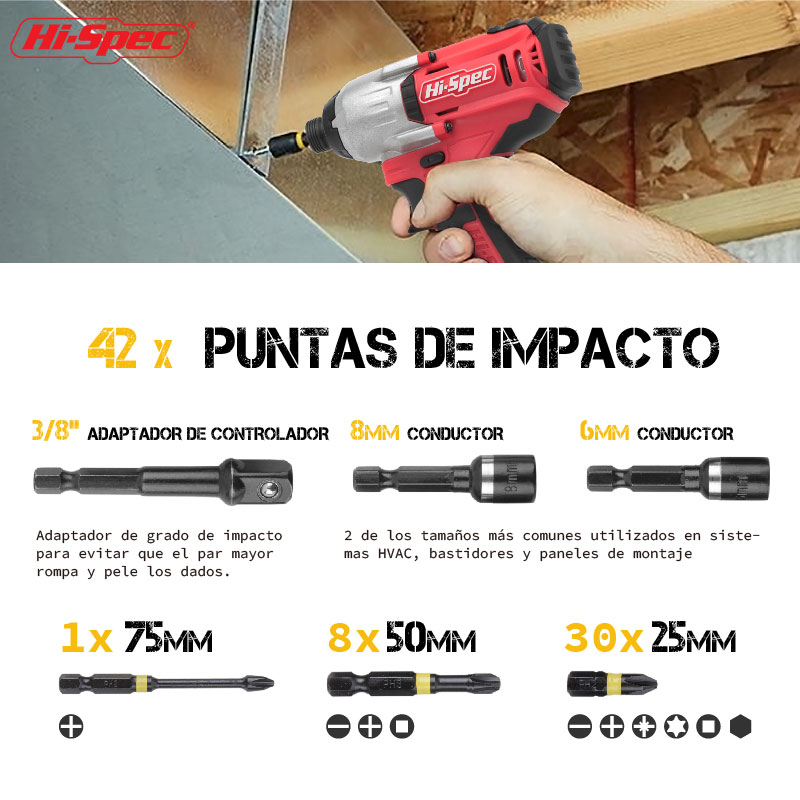 Hi-Spec Juego de puntas de destornillador S2 de 44 uds, herramientas el&eacute;ctricas, kit de reparaci&oacute;n electrodom&eacute;sticos