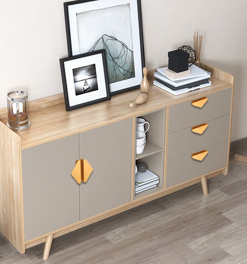 WV-tiradores de gabinete ocultos americanos, tiradores de aleaci&oacute;n de aluminio negro dorado para armario de cocina, perilla de caj&oacute;n, manija de muebles de puerta, Hardware