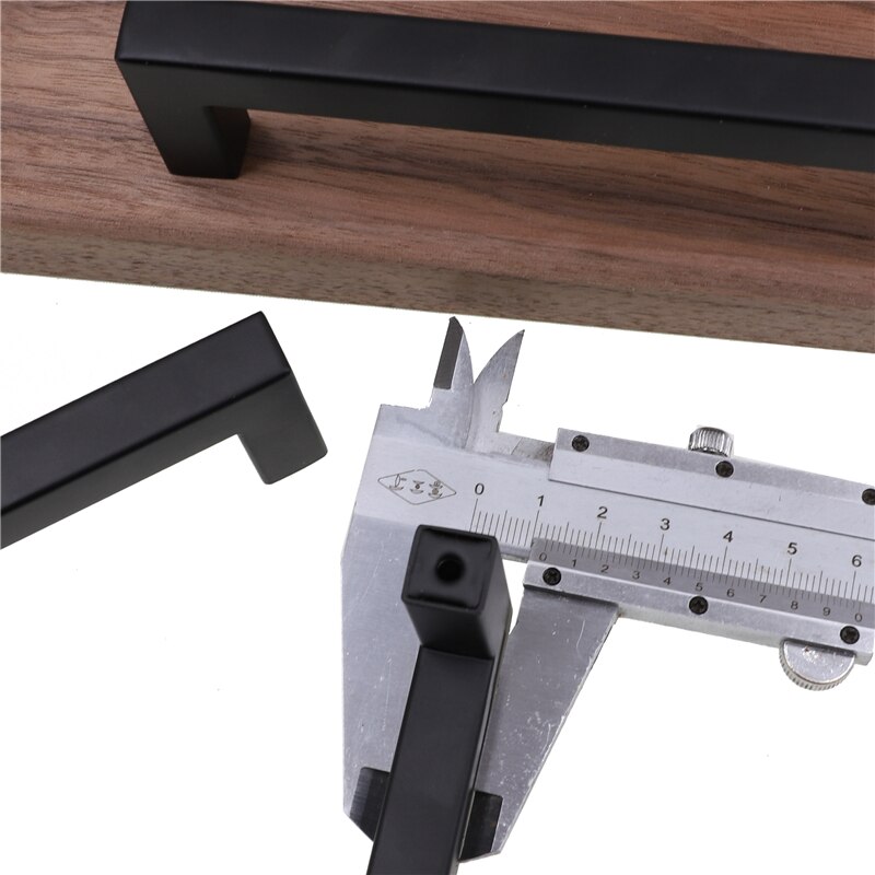 RUNBAZEF-Pomos de mueble cuadrados, tiradores de acero inoxidable, ideales para armario, puerta y caj&oacute;n, color negro, herraje moderno