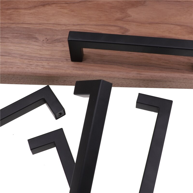 RUNBAZEF-Pomos de mueble cuadrados, tiradores de acero inoxidable, ideales para armario, puerta y caj&oacute;n, color negro, herraje moderno