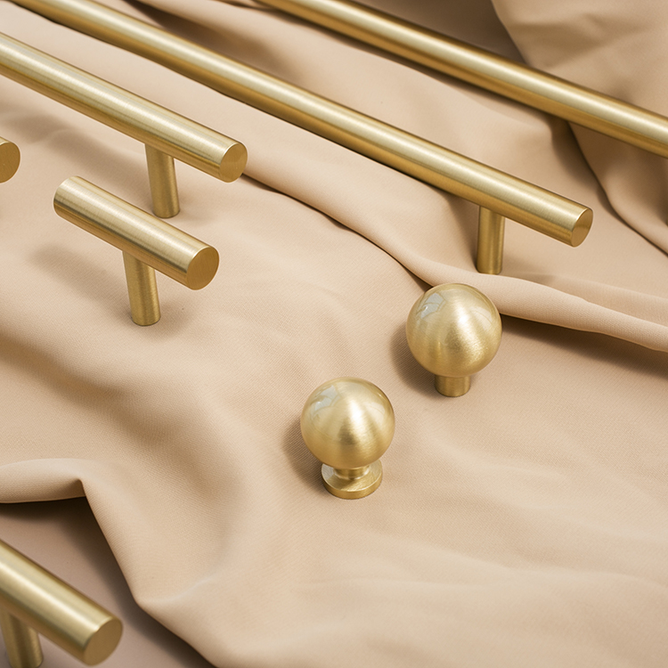 Tiradores dorados de lat&oacute;n macizo D12mm para muebles, manijas para cajones, cajones, barras en T, utensilios de cocina, 20"