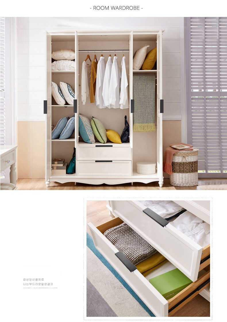 KAK-tiradores ocultos de aleaci&oacute;n de aluminio para armario, pomos de caj&oacute;n, herrajes para puerta de habitaci&oacute;n y muebles, color negro, a la moda