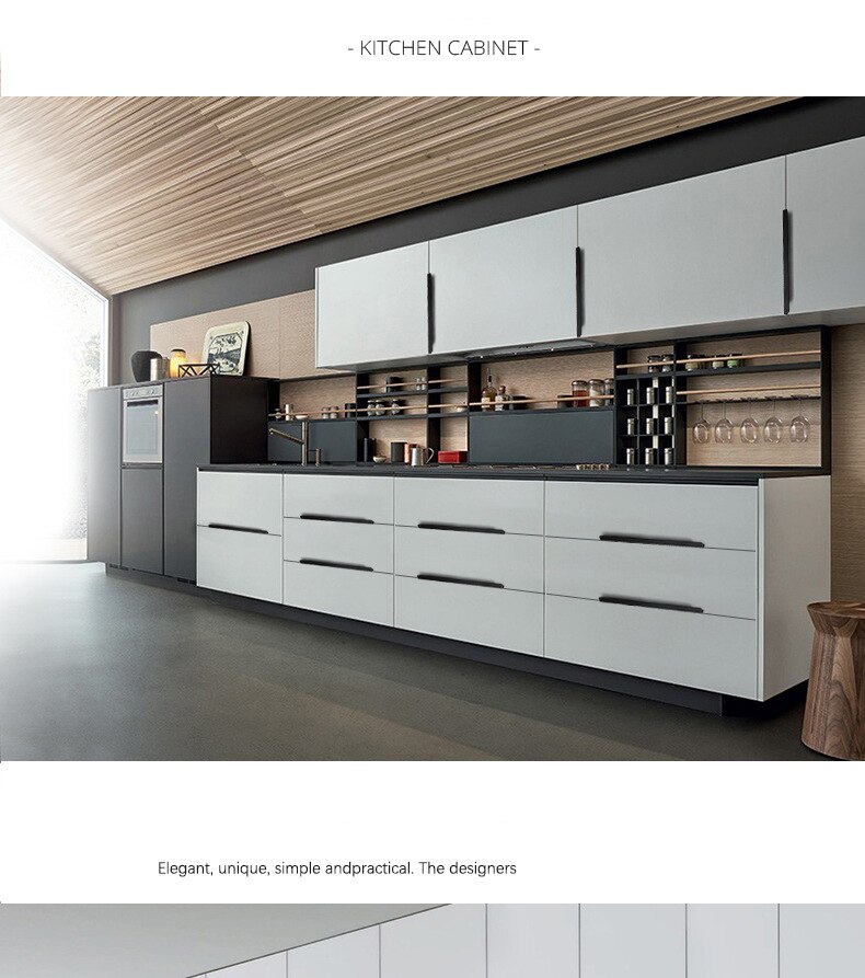 KAK-tiradores ocultos de aleaci&oacute;n de aluminio para armario, pomos de caj&oacute;n, herrajes para puerta de habitaci&oacute;n y muebles, color negro, a la moda