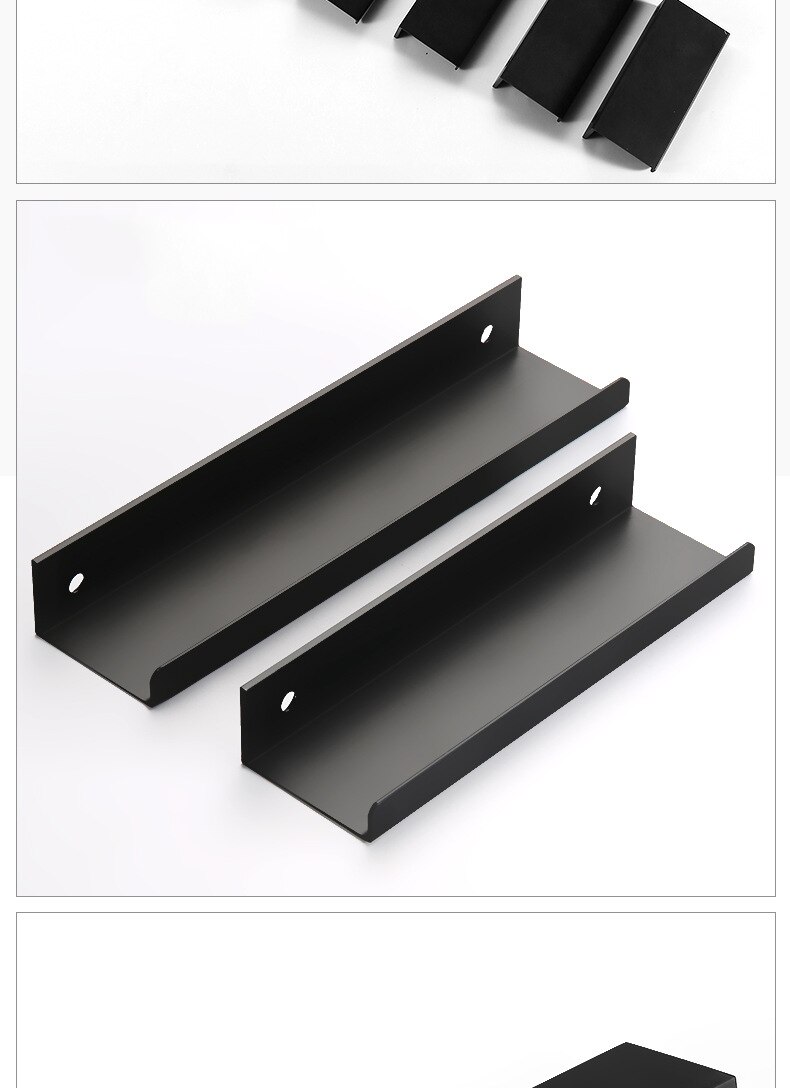 KAK-tiradores ocultos de aleaci&oacute;n de aluminio para armario, pomos de caj&oacute;n, herrajes para puerta de habitaci&oacute;n y muebles, color negro, a la moda
