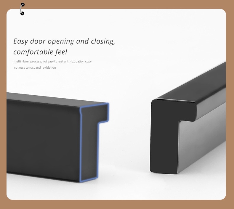 KAK-tiradores ocultos de aleaci&oacute;n de aluminio para armario, pomos de caj&oacute;n, herrajes para puerta de habitaci&oacute;n y muebles, color negro, a la moda