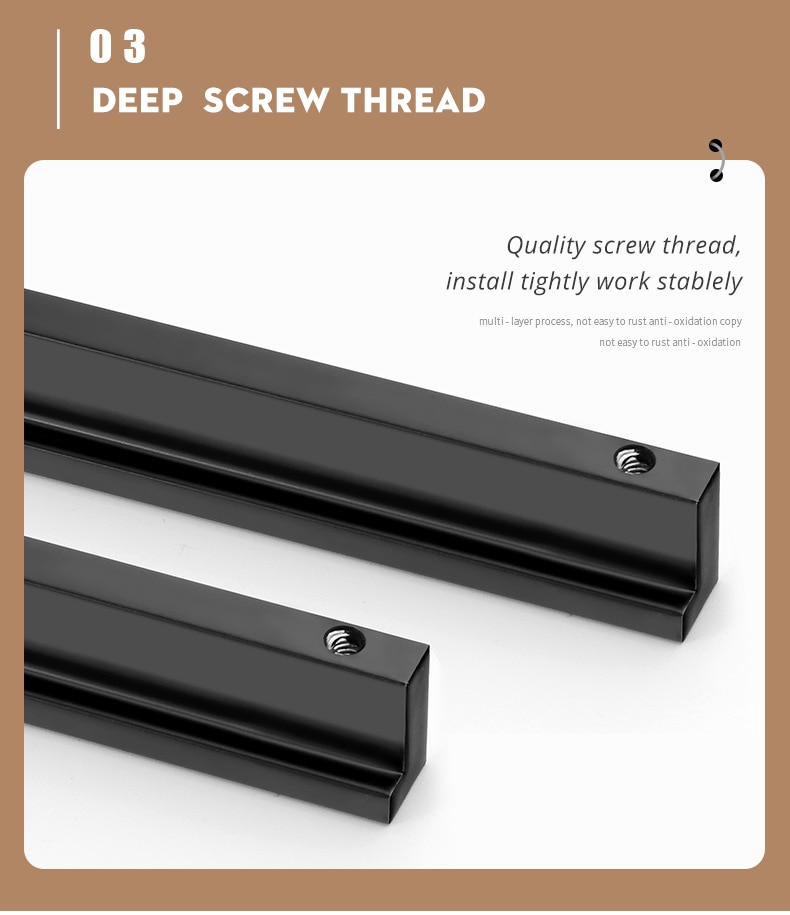 KAK-tiradores ocultos de aleaci&oacute;n de aluminio para armario, pomos de caj&oacute;n, herrajes para puerta de habitaci&oacute;n y muebles, color negro, a la moda