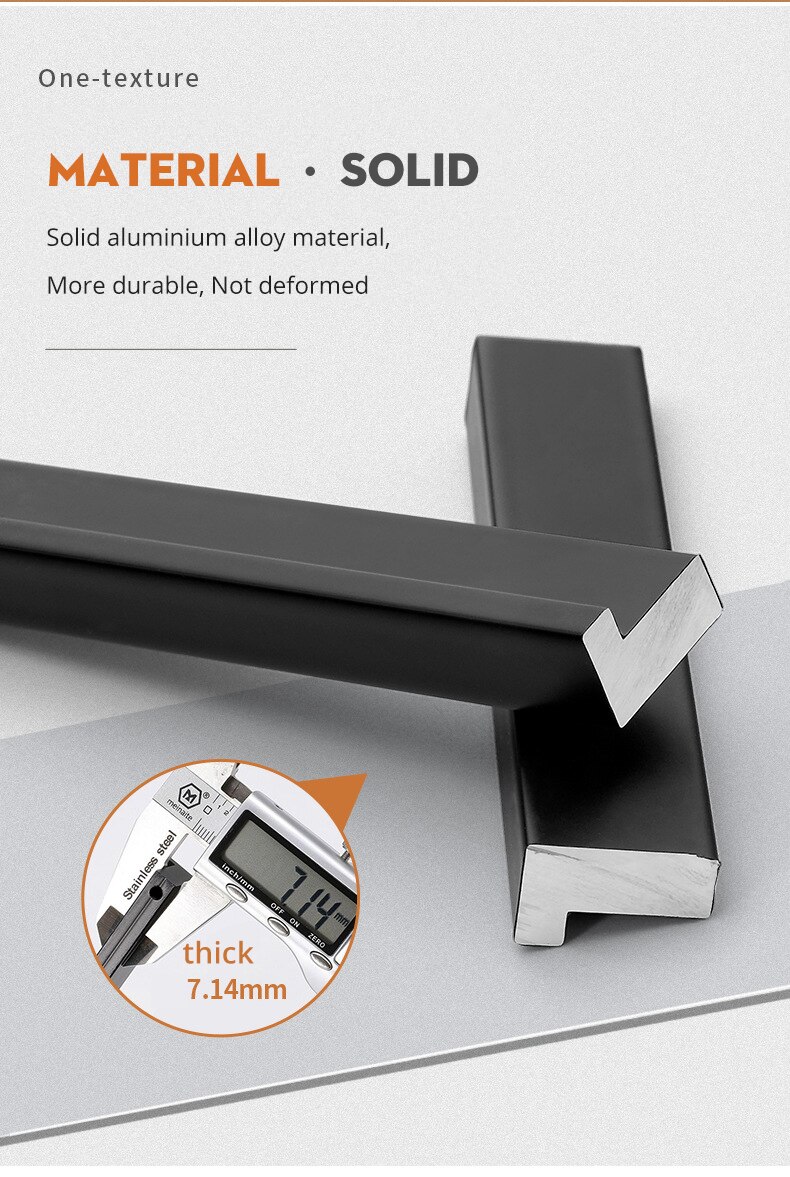 KAK-tiradores ocultos de aleaci&oacute;n de aluminio para armario, pomos de caj&oacute;n, herrajes para puerta de habitaci&oacute;n y muebles, color negro, a la moda