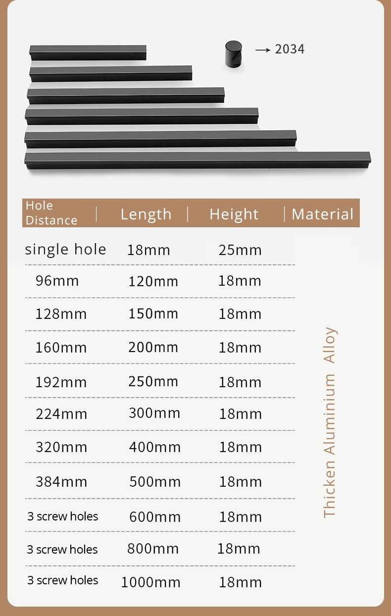 KAK-tiradores ocultos de aleaci&oacute;n de aluminio para armario, pomos de caj&oacute;n, herrajes para puerta de habitaci&oacute;n y muebles, color negro, a la moda