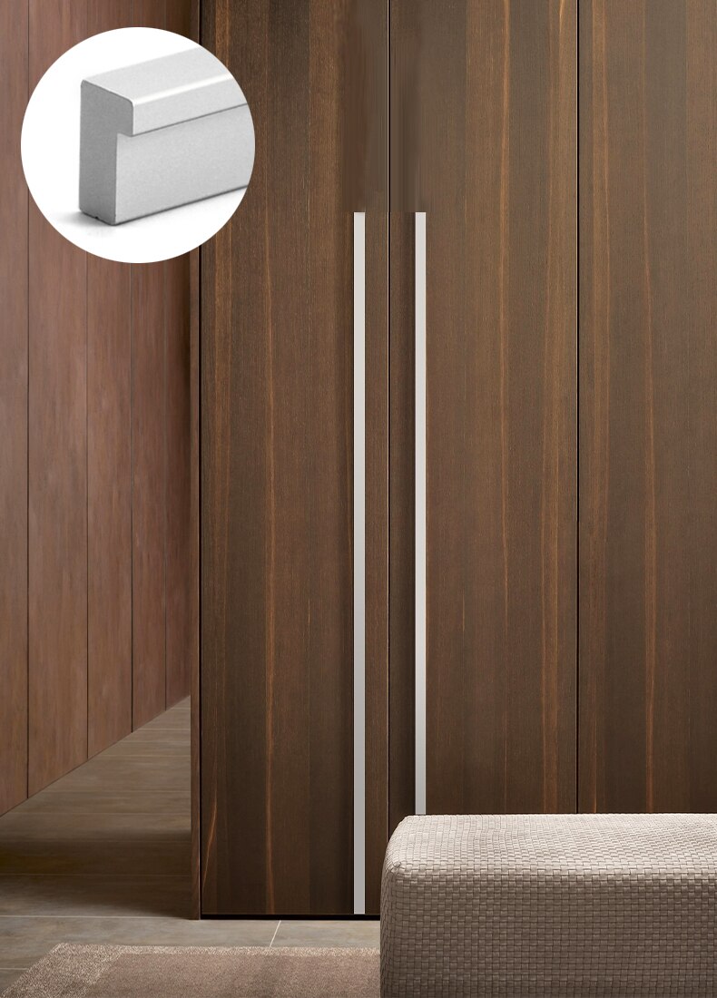 WV-Tiradores estilo americano para puertas de armario, barras largas en forma de T, 1200mm de longitud, colores disponibles plateado, dorado y aluminio, ideal para muebles de habitaci&oacute;n