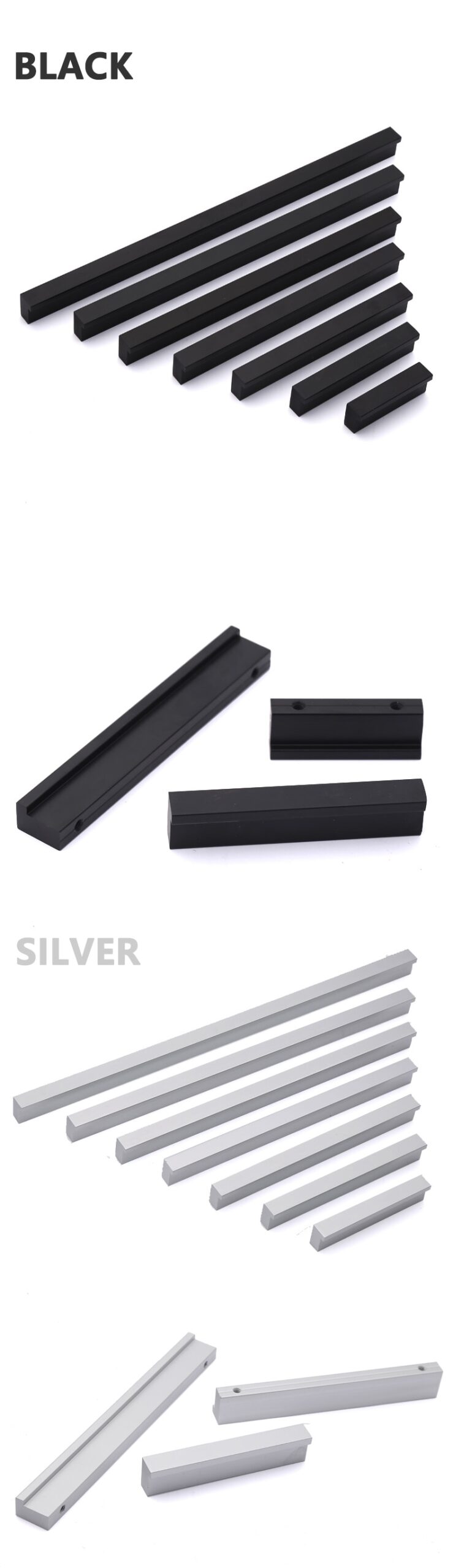 WV-Tiradores estilo americano para puertas de armario, barras largas en forma de T, 1200mm de longitud, colores disponibles plateado, dorado y aluminio, ideal para muebles de habitaci&oacute;n