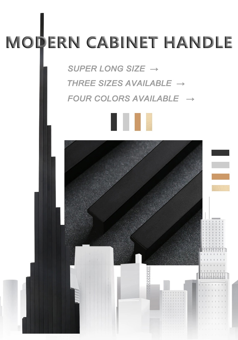 WV-Tiradores estilo americano para puertas de armario, barras largas en forma de T, 1200mm de longitud, colores disponibles plateado, dorado y aluminio, ideal para muebles de habitaci&oacute;n