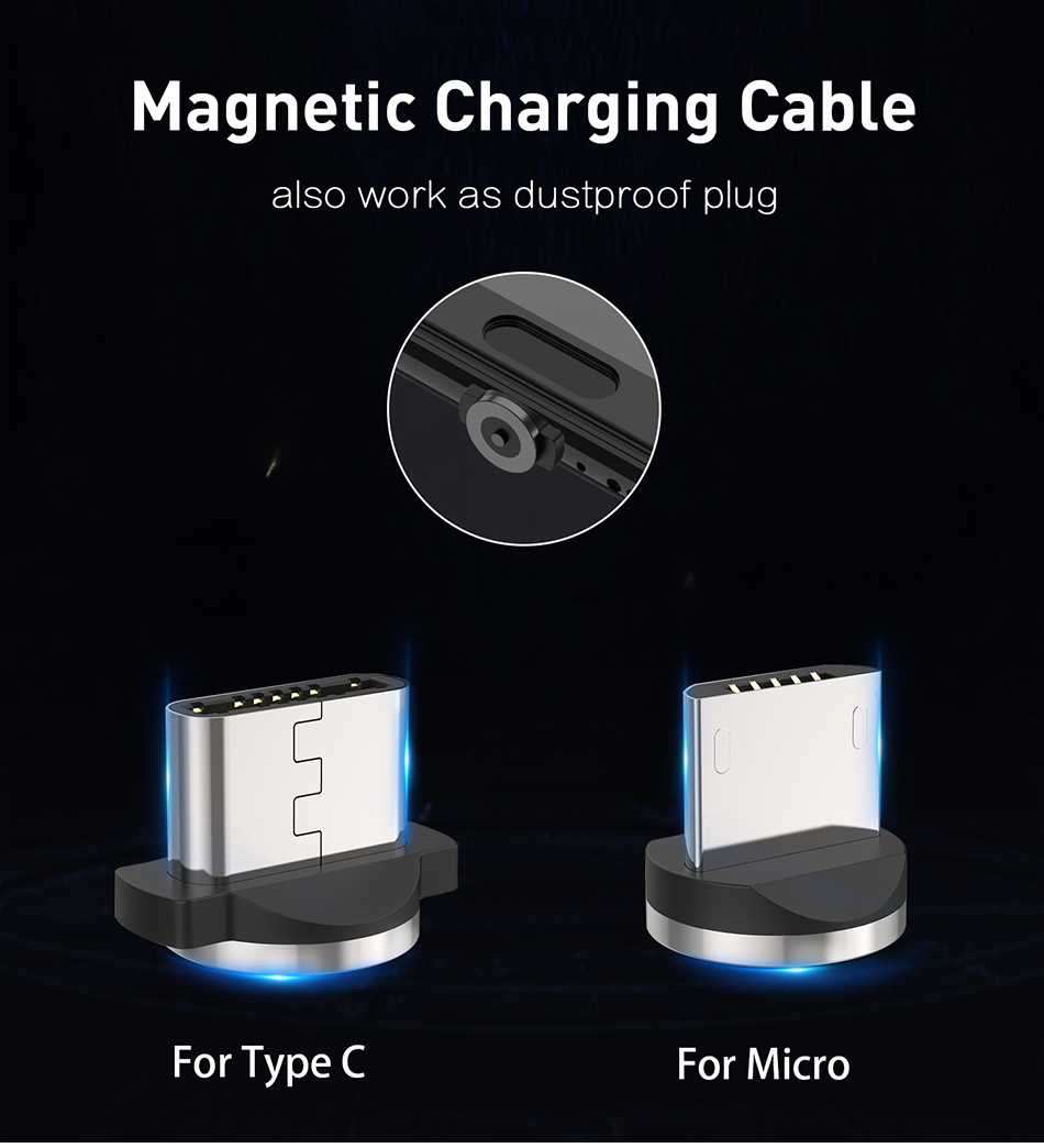 Cable USB magn&eacute;tico de carga r&aacute;pida micro / tipo C