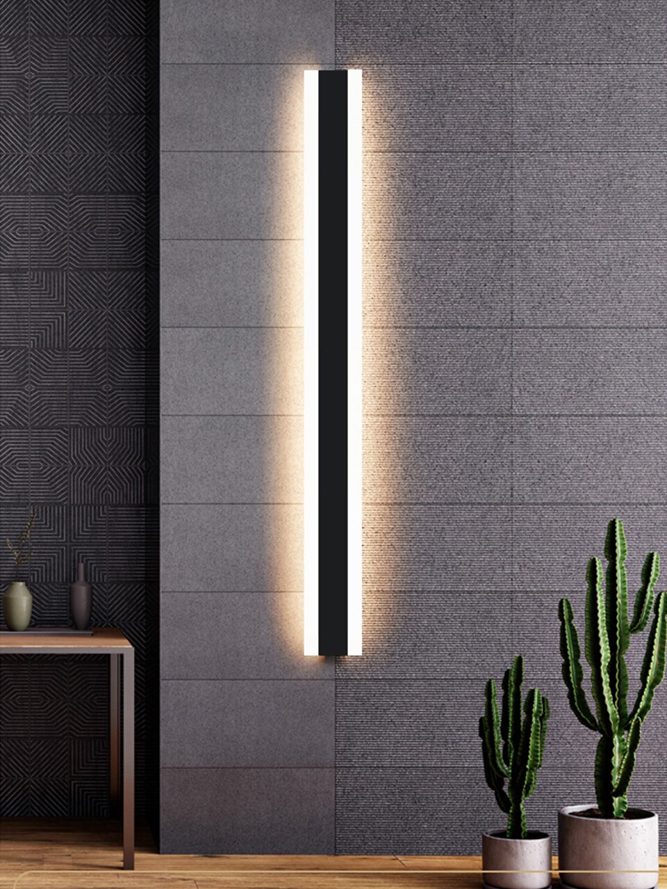L&aacute;mpara de pared impermeable para exteriores, luz led moderna de larga distancia, a prueba de agua IP65 en material aluminio, ideal como candelabro o aplique para jard&iacute;n y porche, disponible en 110V y