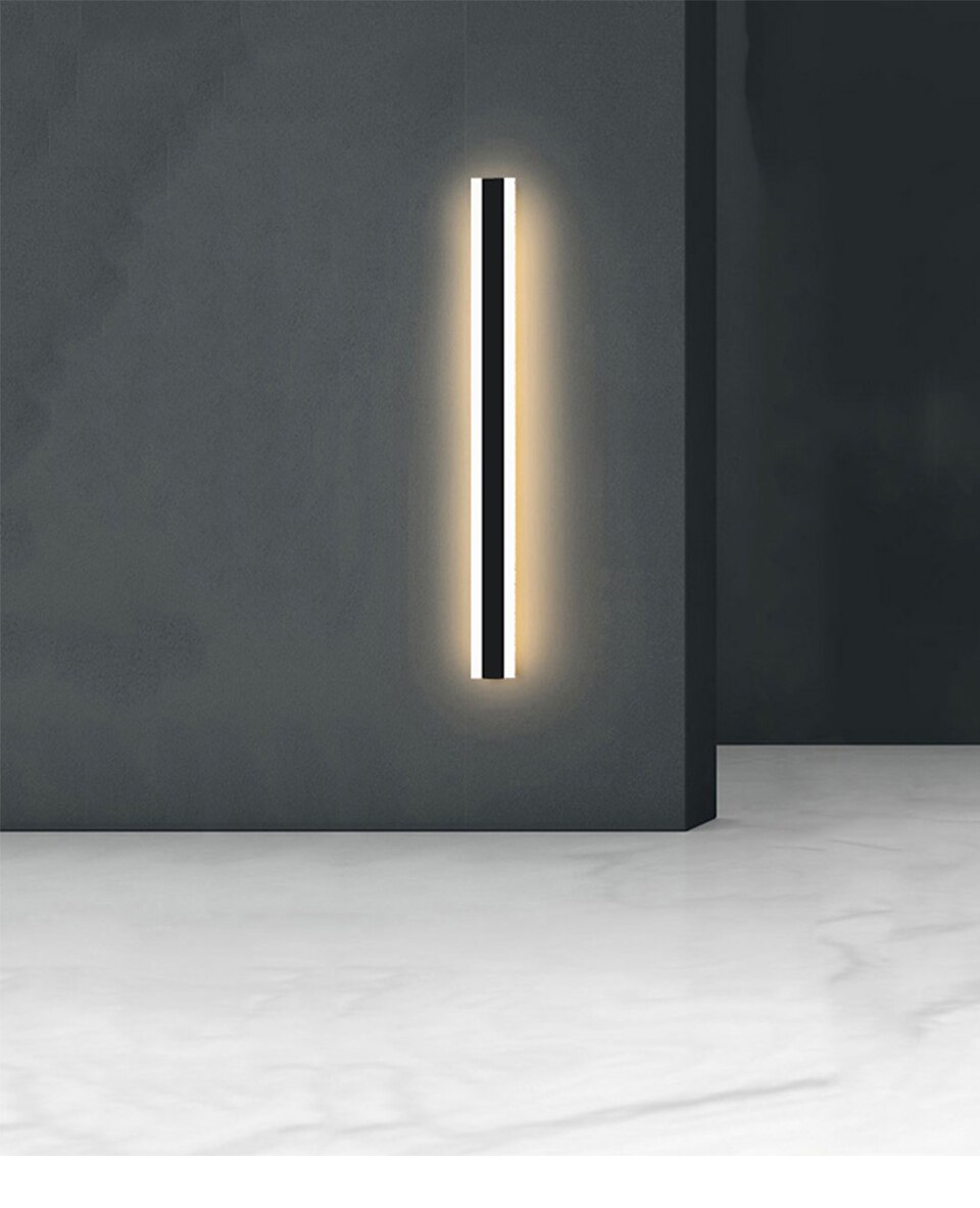 L&aacute;mpara de pared impermeable para exteriores, luz led moderna de larga distancia, a prueba de agua IP65 en material aluminio, ideal como candelabro o aplique para jard&iacute;n y porche, disponible en 110V y