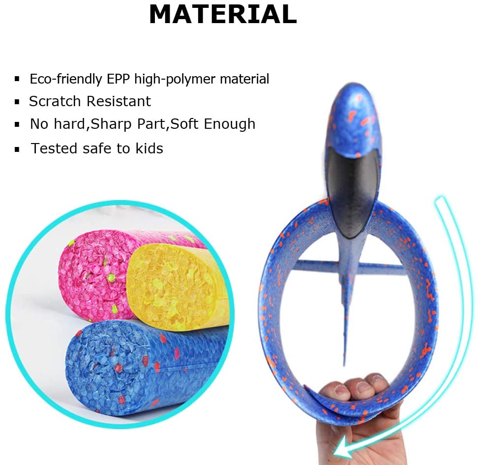 4 paquetes de 50CM de espuma de kit de avi&oacute;n volando juguete planeador con luz LED mano tirar avi&oacute;n conjuntos de juego al aire libre de modelos de avi&oacute;n, juguetes para los ni&ntilde;os