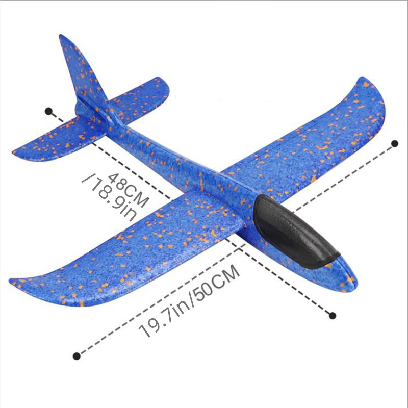 4 paquetes de 50CM de espuma de kit de avi&oacute;n volando juguete planeador con luz LED mano tirar avi&oacute;n conjuntos de juego al aire libre de modelos de avi&oacute;n, juguetes para los ni&ntilde;os