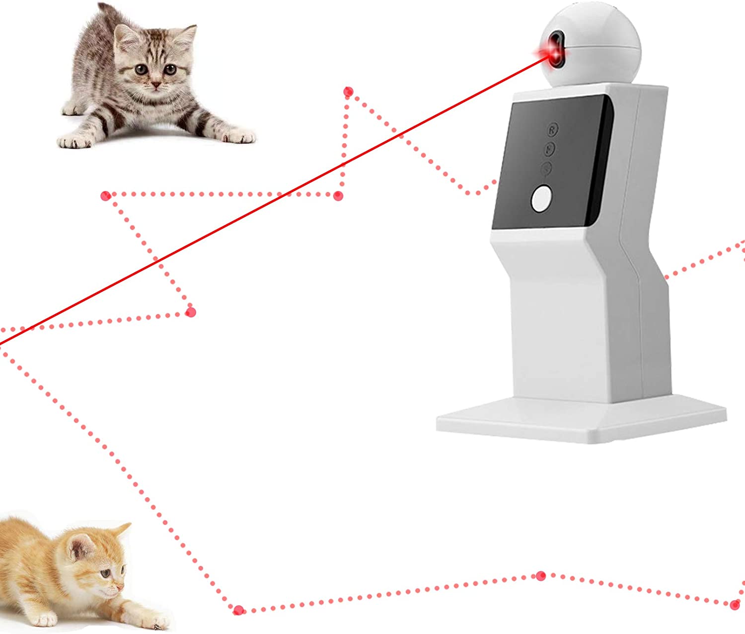 ATUBAN-juguete l&aacute;ser autom&aacute;tico para gatos, juguete l&aacute;ser interactivo de movimiento aleatorio para gatos de interior, gatitos, perros, juguete de ejercicio de punto rojo para gatos