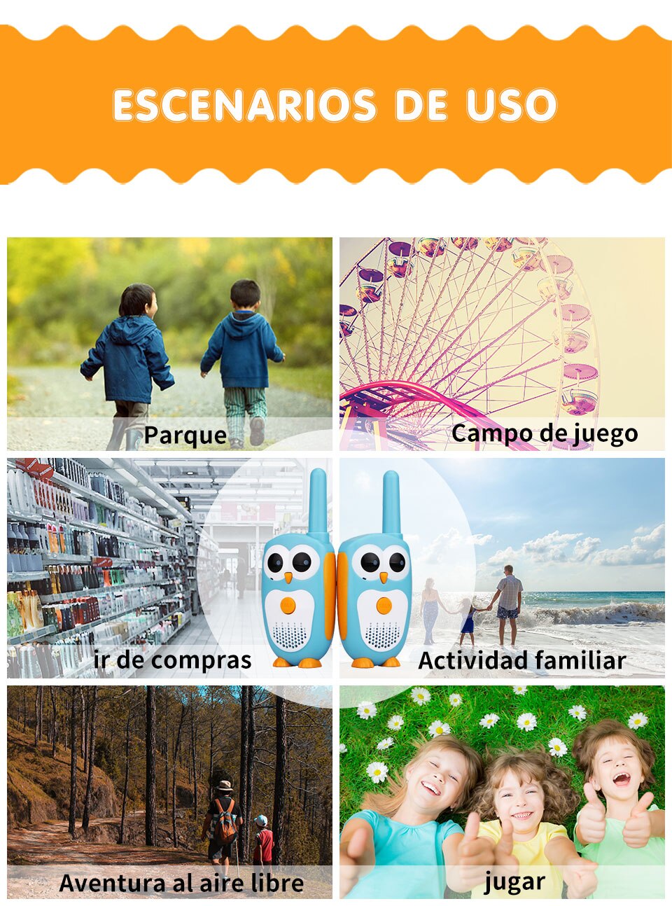 Retevis-walkie-talkie RT30 para ni&ntilde;os, juguete de radio infantil de b&uacute;ho de dibujos animados, regalo de cumplea&ntilde;os y Navidad, 2 unidades