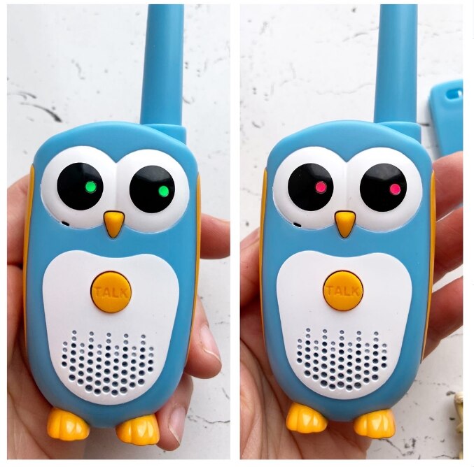 Retevis-walkie-talkie RT30 para ni&ntilde;os, juguete de radio infantil de b&uacute;ho de dibujos animados, regalo de cumplea&ntilde;os y Navidad, 2 unidades