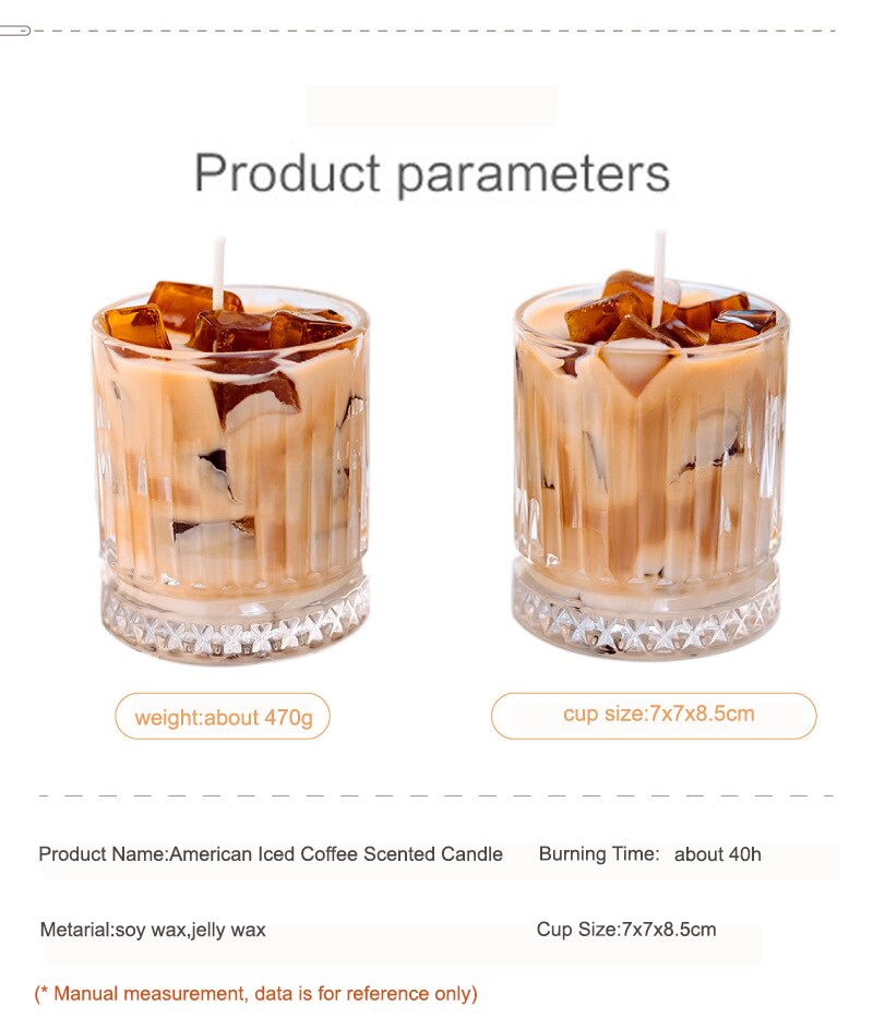 Vela perfumada de café americano, planta de gelatina, velas aromáticas de cera de soja, taza de vidrio, decoración de Bougie fragante para el hogar, regalo para niñas y damas Vela perfumada de café americano, planta de gelatina, velas aromáticas de cera de soja, taza de vidrio, decoración de Bougie fragante para el hogar, regalo para niñas y damas