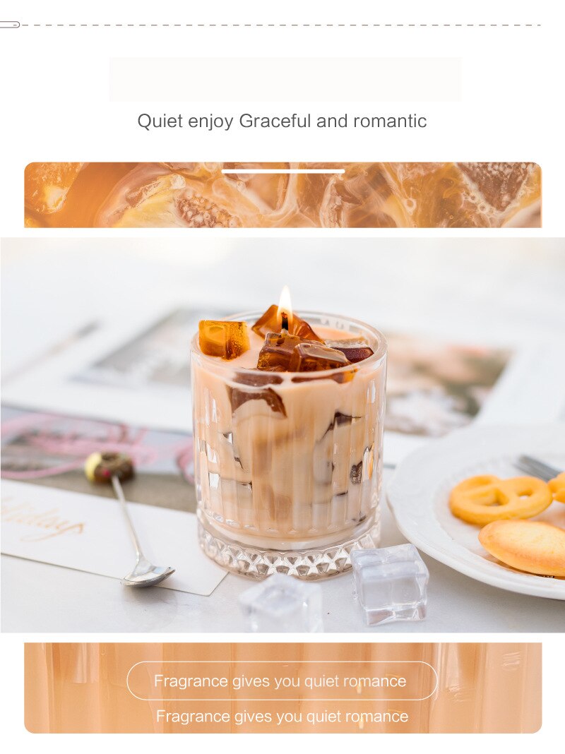 Vela perfumada de café americano, planta de gelatina, velas aromáticas de cera de soja, taza de vidrio, decoración de Bougie fragante para el hogar, regalo para niñas y damas Vela perfumada de café americano, planta de gelatina, velas aromáticas de cera de soja, taza de vidrio, decoración de Bougie fragante para el hogar, regalo para niñas y damas