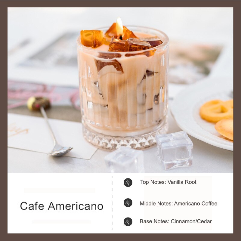 Vela perfumada de café americano, planta de gelatina, velas aromáticas de cera de soja, taza de vidrio, decoración de Bougie fragante para el hogar, regalo para niñas y damas Vela perfumada de café americano, planta de gelatina, velas aromáticas de cera de soja, taza de vidrio, decoración de Bougie fragante para el hogar, regalo para niñas y damas