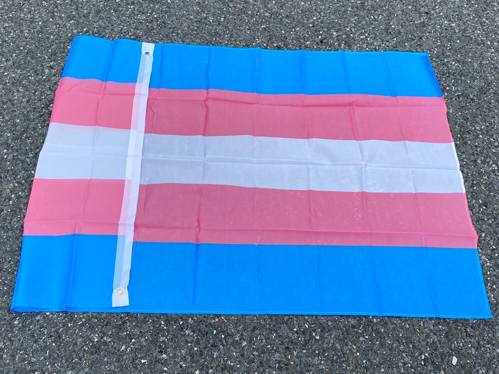 Aerlxemrbrae-Bandera arco&iacute;ris para personas transg&eacute;nero, Bandera de 5 pies x 3 pies, 100% poli&eacute;ster, orgullo Gay