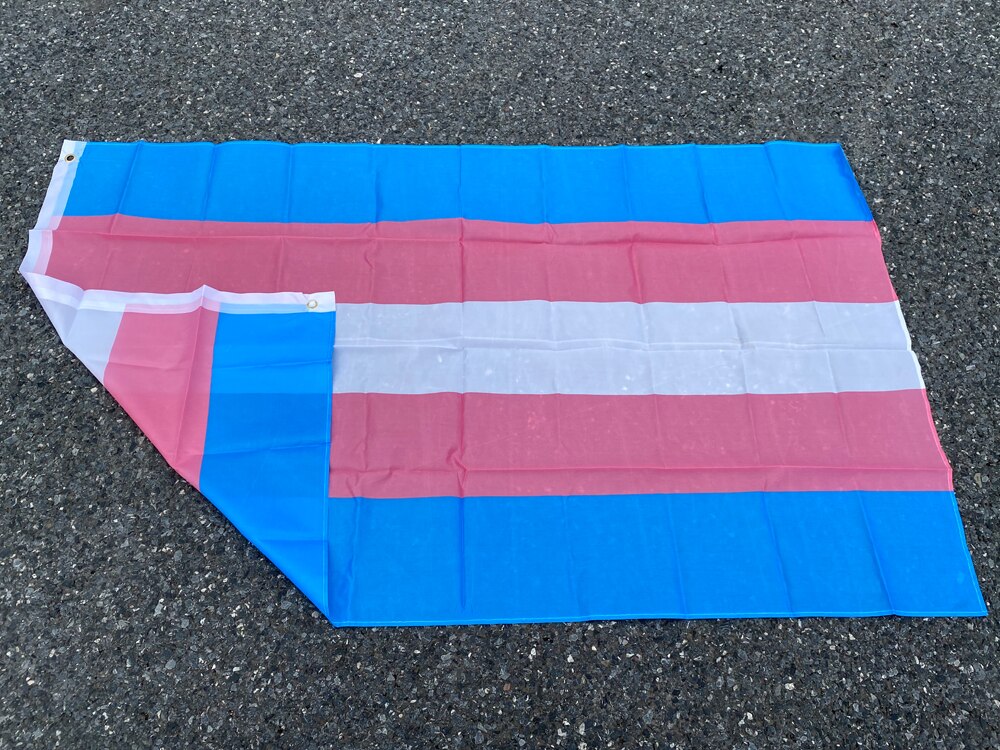 Aerlxemrbrae-Bandera arco&iacute;ris para personas transg&eacute;nero, Bandera de 5 pies x 3 pies, 100% poli&eacute;ster, orgullo Gay