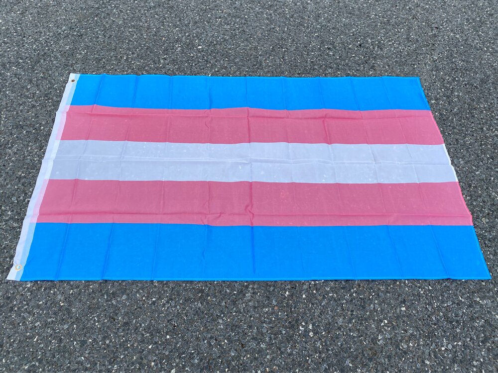 Aerlxemrbrae-Bandera arco&iacute;ris para personas transg&eacute;nero, Bandera de 5 pies x 3 pies, 100% poli&eacute;ster, orgullo Gay