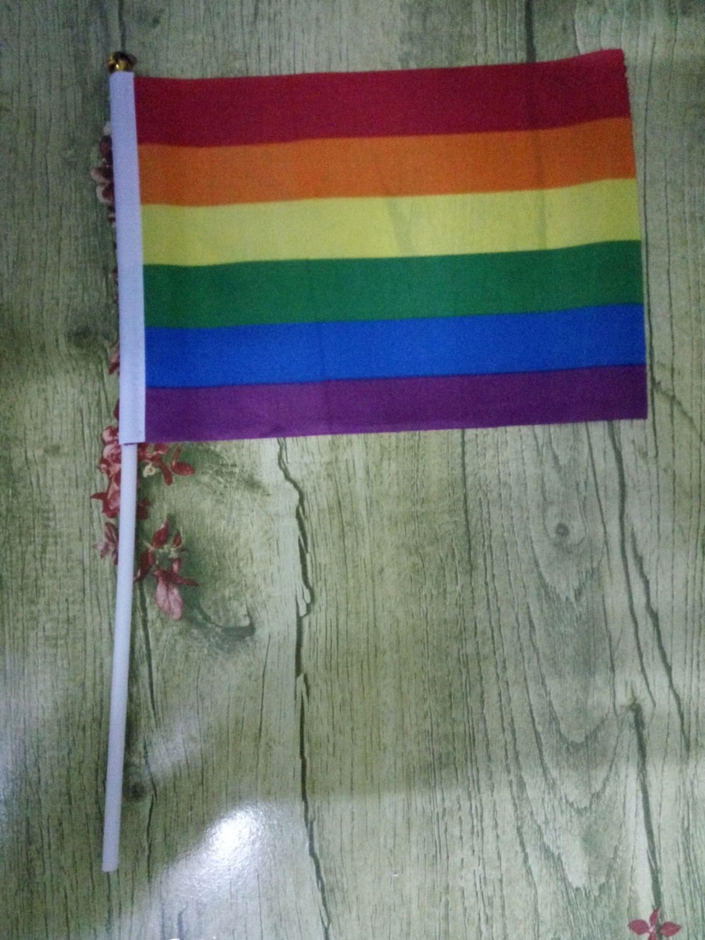 100 piezas, 14x21Cm, un palo de pl&aacute;stico F1, Bandera de mano de carreras, bandera A cuadros, productos de competici&oacute;n de porristas