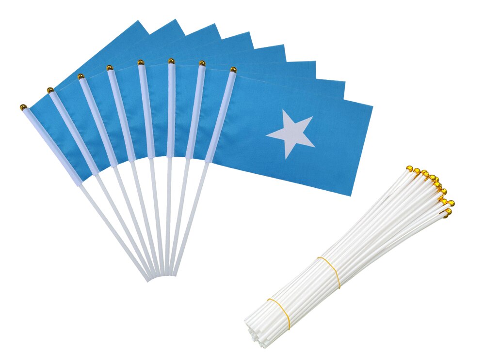 Aerlxemrbrae-Bandera de mano personalizada, Bandera de poli&eacute;ster de tama&ntilde;o peque&ntilde;o, 14x21cm, 100 unids/lote