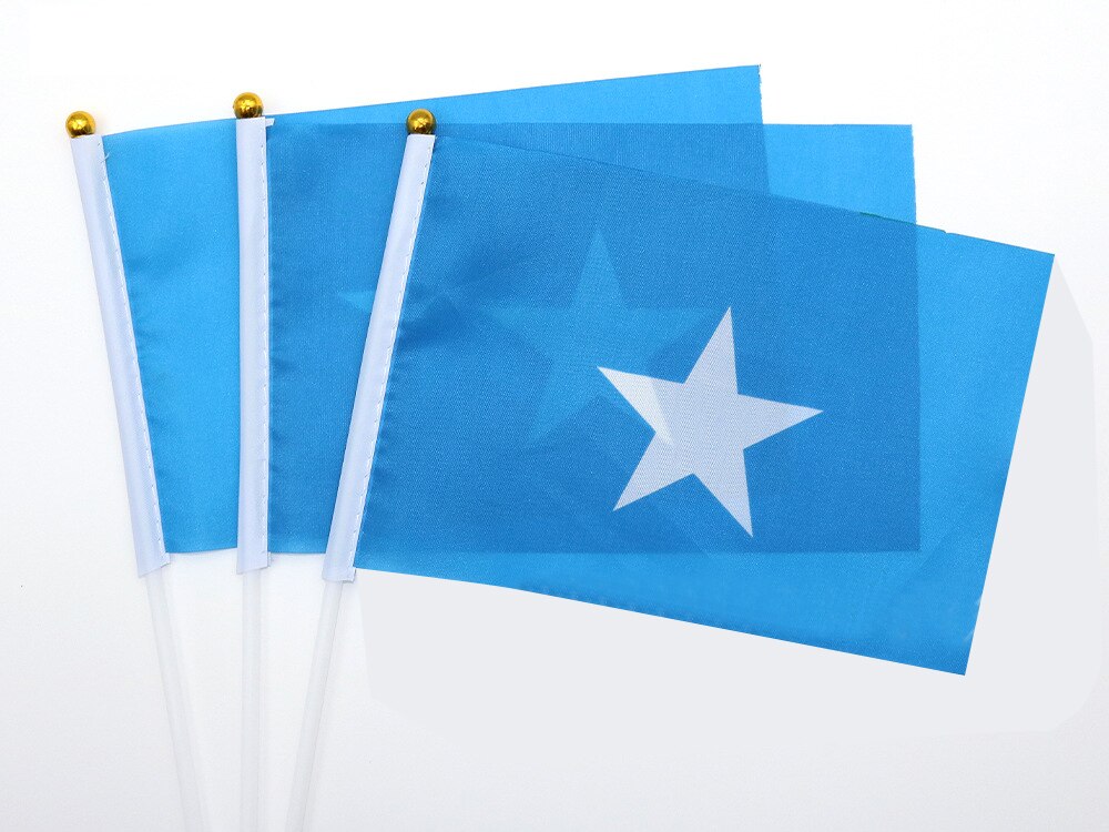 Aerlxemrbrae-Bandera de mano personalizada, Bandera de poli&eacute;ster de tama&ntilde;o peque&ntilde;o, 14x21cm, 100 unids/lote