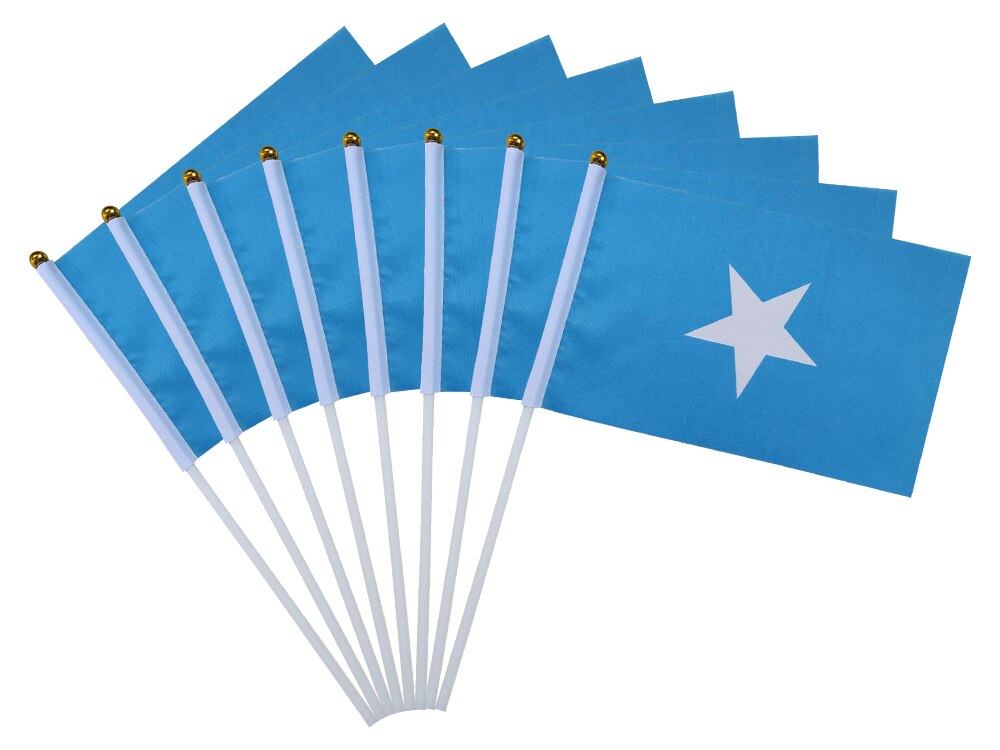 Aerlxemrbrae-Bandera de mano personalizada, Bandera de poli&eacute;ster de tama&ntilde;o peque&ntilde;o, 14x21cm, 100 unids/lote