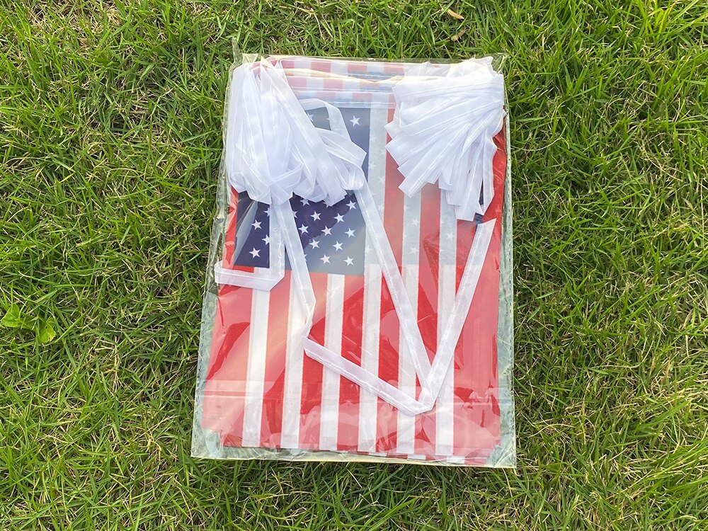 Aerlxemrbrae-bandera americana de Estados Unidos, banderines de Estados Unidos, 14x21cm, 6M, 20 unidades/juego