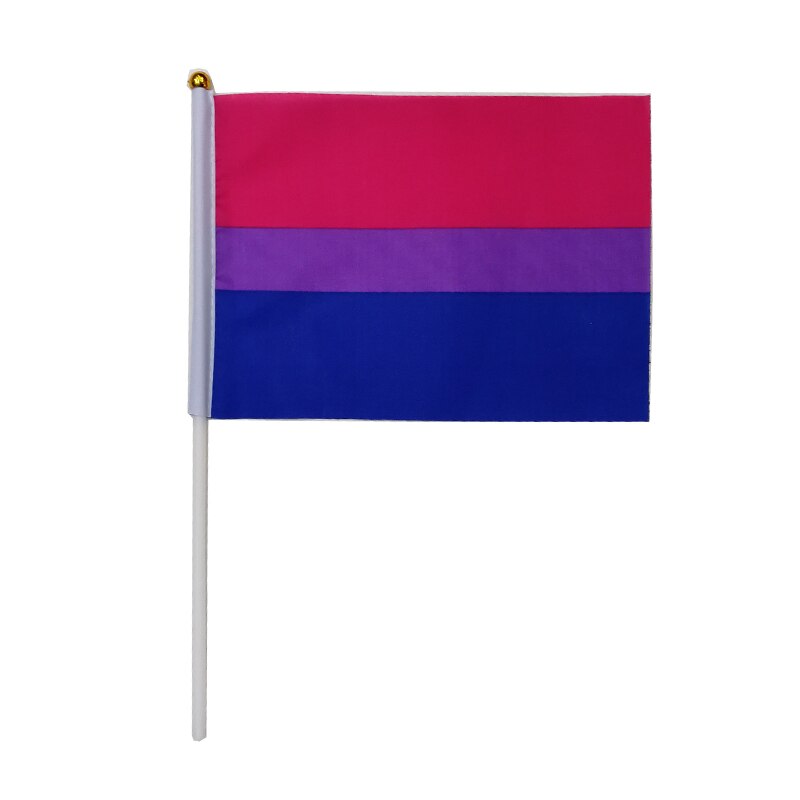 Aerlxemrbrae-Bandera de mano personalizada, 14x21 cm, Geminbowl, arco&iacute;ris, agitar a mano, Orgullo Gay, LGBT, transg&eacute;nero, 100 unidades por lote