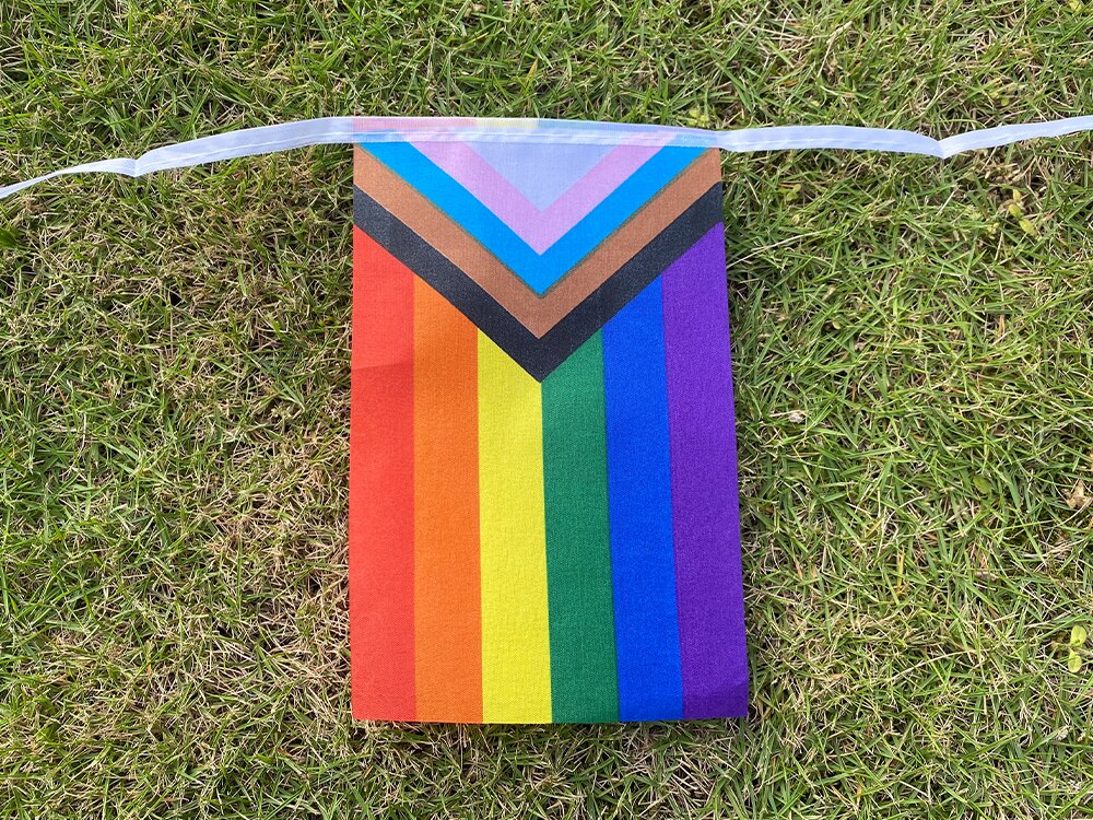 Aerlxemrbrae-banderas de cuerda arco&iacute;ris, 14x21cm, banderas de la paz arco&iacute;ris, bandera LGBT, Orgullo LGBT, desfiles de Lesbianas y Gay, 20 unidades por juego