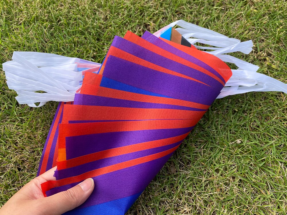 Aerlxemrbrae-banderas de cuerda arco&iacute;ris, 14x21cm, banderas de la paz arco&iacute;ris, bandera LGBT, Orgullo LGBT, desfiles de Lesbianas y Gay, 20 unidades por juego