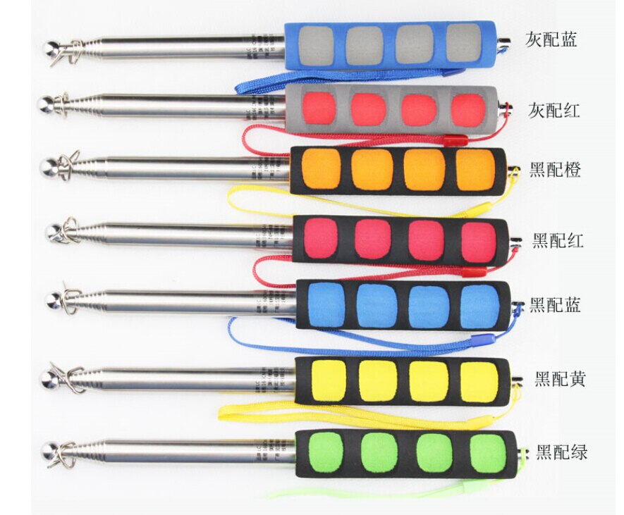 Aerxemrbrae-asta de bandera telesc&oacute;pica de acero inoxidable para exteriores, puntero de ense&ntilde;anza, Bandera de gu&iacute;a tur&iacute;stico, 2m metros