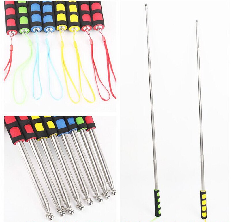 Aerxemrbrae-asta de bandera telesc&oacute;pica de acero inoxidable para exteriores, puntero de ense&ntilde;anza, Bandera de gu&iacute;a tur&iacute;stico, 2m metros