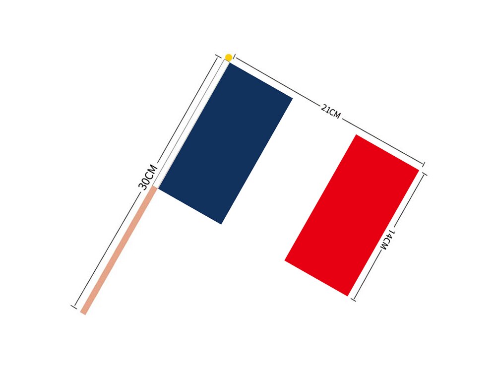 Aerlxemrbrae-Bandera de mano de Francia personalizada, 14x21cm, 100 unids/lote