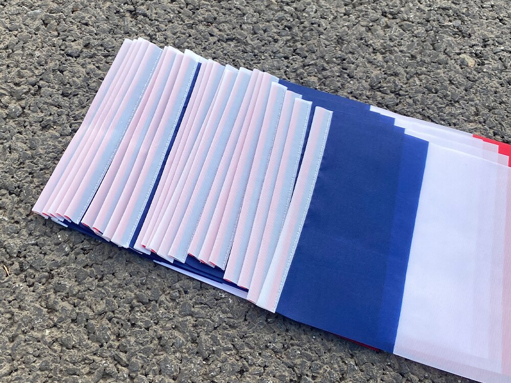 Aerlxemrbrae-Bandera de mano de Francia personalizada, 14x21cm, 100 unids/lote