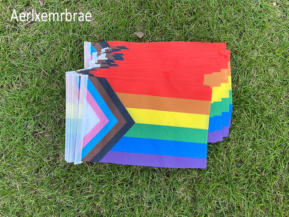 Aerlxemrbrae-Bandera de mano de Canad&aacute;, Bandera de mano personalizada, 14cm x 21cm, 100 unids/lote