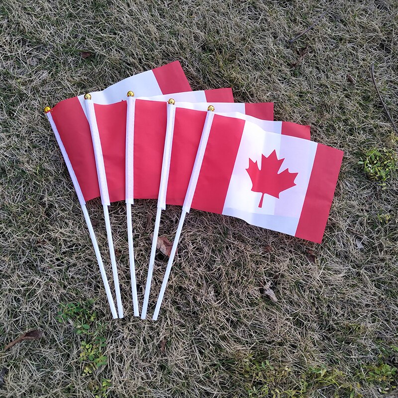 Aerlxemrbrae-Bandera de mano de Canad&aacute;, Bandera de mano personalizada, 14cm x 21cm, 100 unids/lote