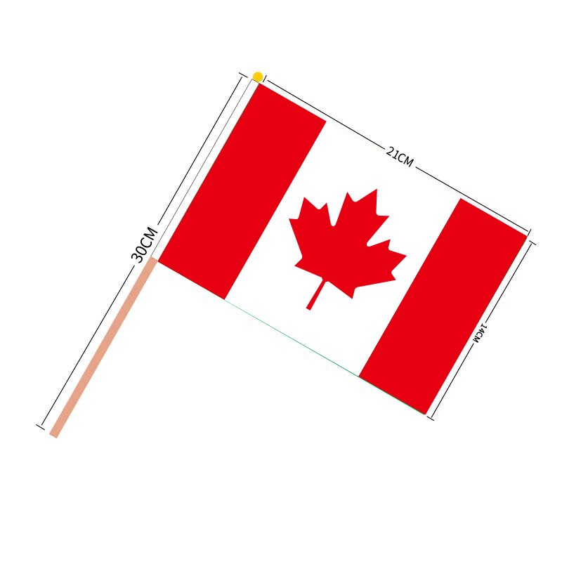Aerlxemrbrae-Bandera de mano de Canad&aacute;, Bandera de mano personalizada, 14cm x 21cm, 100 unids/lote