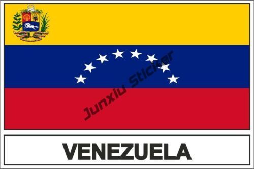 Calcoman&iacute;a de vinilo con bandera de VENEZUELA con Calavera, mapa , c&oacute;digo de pa&iacute;s, accesorios de coche, bandera ovalada, calcoman&iacute;a para ventana de coche