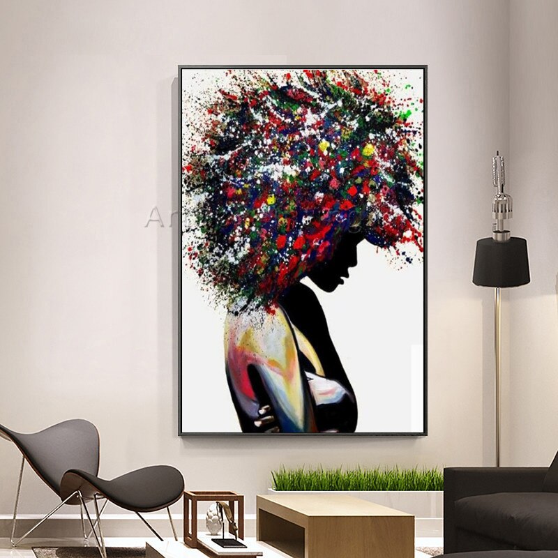 Paleta pintada a mano para retrato de chica, pintura al &oacute;leo sobre lienzo, arte de pared, imagen para sala de estar, decoraci&oacute;n del hogar, obra de arte
