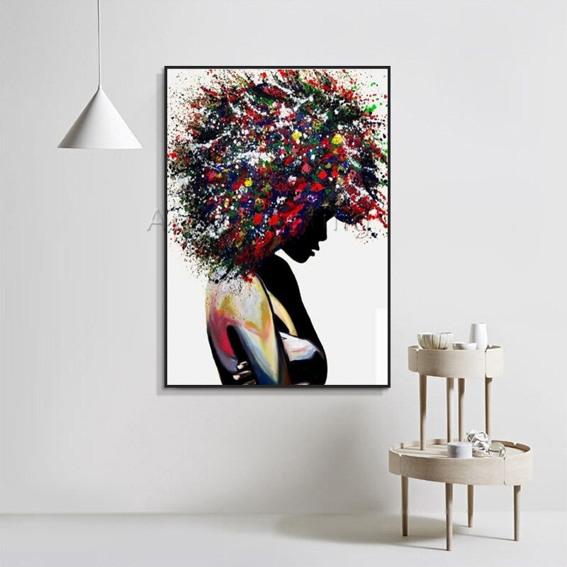 Paleta pintada a mano para retrato de chica, pintura al &oacute;leo sobre lienzo, arte de pared, imagen para sala de estar, decoraci&oacute;n del hogar, obra de arte