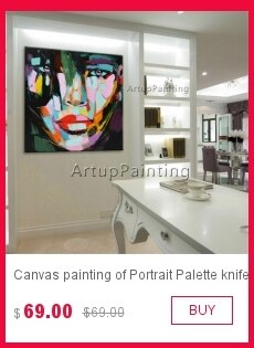 Lienzo pintado a mano retrato hecho con paleta cara pintura al &oacute;leo cuadro de Arte de pared para sala de estar decoraci&oacute;n del hogar